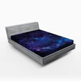thumbnail image 1 of Ambesonne Sky Fitted Sheet, Space Illustration Galaxy, Full Size, Purple Charcoal Grey, 1 of 3