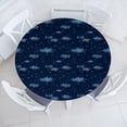 thumbnail image 1 of Ambesonne Sky Print Fitted Round Tablecloth, Night Time Pattern Stars, 40"- 44" Diameter, Navy Blue Pale Yellow, 1 of 5