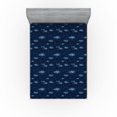 thumbnail image 1 of Ambesonne Sky Print Fitted Sheet, Night Time Pattern Stars, King Size, Navy Blue Pale Yellow, 1 of 5