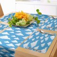 thumbnail image 1 of Ambesonne Sky Table Runner & Placemats, Fluffy Clouds Cumulus Motif, Placemat 4 pcs + Runner 16"x72", Azure Blue and White, 1 of 2