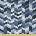 thumbnail image 1 of Ambesonne Slate Blue Fabric by the Yard Microfiber, Zigzag Twisty Lines, 10 Yards, Dark Slate Blue, 1 of 2