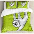 thumbnail image 1 of Ambesonne Sloth Duvet Cover Set, Animal Branch, King, Pale Grey Green White, 1 of 3