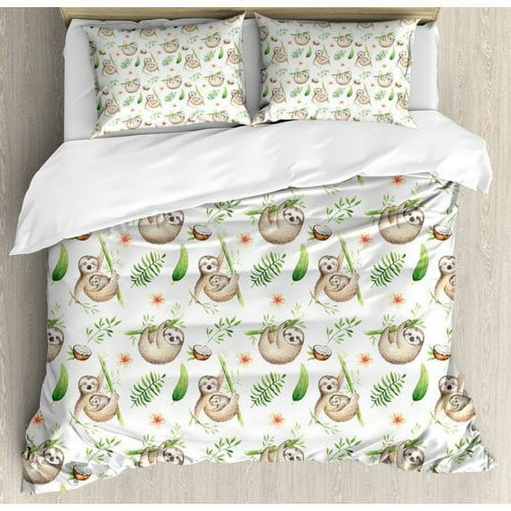 Ambesonne Sloth Duvet Cover Set
