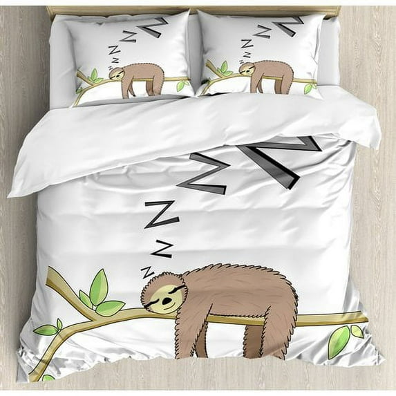 Ambesonne Sloth Duvet Cover Set