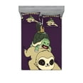 thumbnail image 1 of Ambesonne Sloth Fitted Sheet & Pillow Sham Set, Funny Cartoon Scenery, Queen, Multicolor, 1 of 2