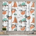 thumbnail image 1 of Ambesonne Sloth Kitchen Curtains, Sloths on Branches, 55"x39", Pale Blue Orange Black, 1 of 3