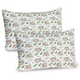 thumbnail image 1 of Ambesonne Sloth Pillow Sham 2 Pack, Mother and Flowers, 30"x20", Pale Brown Green, 1 of 3