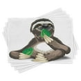 thumbnail image 1 of Ambesonne Sloth Place Mats Set of 4, Sluggish Idle Character, Standard Size, Umber Ivory Green, 1 of 6