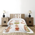 thumbnail image 1 of Ambesonne Sloth Quilted Bedspread Set 2 Pcs, Different Posed Animals, Twin Size, Pale Brown Green, 1 of 6