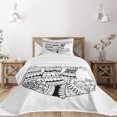 thumbnail image 1 of Ambesonne Sloth Quilted Bedspread Set 2 Pcs, Sloth, Twin Size, Black White, 1 of 5