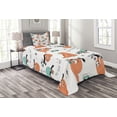 thumbnail image 1 of Ambesonne Sloth Quilted Bedspread Set 2 Pcs, Sloths on Branches, Twin Size, Pale Blue Orange Black, 1 of 3