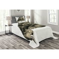 thumbnail image 1 of Ambesonne Sloth Quilted Bedspread Set 2 Pcs, Tropical Animal Smiling, Twin Size, Ivory Black, 1 of 3