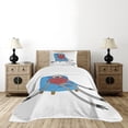 thumbnail image 1 of Ambesonne Sloth Quilted Bedspread Set 2 Pcs, Urban Sloth Who Cares, Twin Size, Blue Grey Ruby, 1 of 6