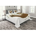 thumbnail image 1 of Ambesonne Sloth Quilted Bedspread Set 3 Pcs, Cheerful Animal on Tree, King Size, Brown Khaki Grey, 1 of 3