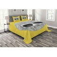 thumbnail image 1 of Ambesonne Sloth Quilted Bedspread Set 3 Pcs, Hipster Jungle Animal, Queen Size, Yellow Grey, 1 of 3