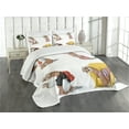 thumbnail image 1 of Ambesonne Sloth Quilted Bedspread Set 3 Pcs, Lazy Sloth Family Cartoon, King Size, Multicolor, 1 of 5