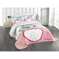thumbnail image 1 of Ambesonne Sloth Quilted Bedspread Set 3 Pcs, Romantic Sloth in Love, Queen Size, Pink Pale Blue Black, 1 of 5
