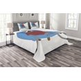 thumbnail image 1 of Ambesonne Sloth Quilted Bedspread Set 3 Pcs, Urban Sloth Who Cares, King Size, Blue Grey Ruby, 1 of 3
