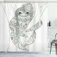 thumbnail image 1 of Ambesonne Sloth Shower Curtain, Animal Floral Detail, 69"Wx84"L, Black White, 1 of 3