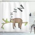 thumbnail image 1 of Ambesonne Sloth Shower Curtain, Arboreal Mammal Sleeping, 69"Wx70"L, Grey Green Brown, 1 of 3