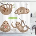 thumbnail image 1 of Ambesonne Sloth Shower Curtain, Composition Animal, 69"Wx70"L, Pale Brown Grey Green, 1 of 3