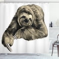 thumbnail image 1 of Ambesonne Sloth Shower Curtain, Tropical Animal Smiling, 69"Wx75"L, Ivory Black, 1 of 3