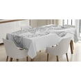 thumbnail image 1 of Ambesonne Sloth Tablecloth Rectangular Table Cover, Animal Floral Detail, 52"x70", Black White, 1 of 4