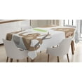 thumbnail image 1 of Ambesonne Sloth Tablecloth Rectangular Table Cover, Composition Animal, 60"x84", Pale Brown Grey Green, 1 of 4