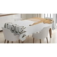 thumbnail image 1 of Ambesonne Sloth Tablecloth Rectangular Table Cover, Happy Character Live Slow, 52"x70", Pale Brown, 1 of 3