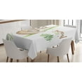thumbnail image 1 of Ambesonne Sloth Tablecloth Rectangular Table Cover, Happy Family Boho Style, 60"x90", Pale Brown Green, 1 of 4