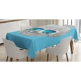thumbnail image 1 of Ambesonne Sloth Tablecloth Rectangular Table Cover, Hawaiian Beach Hipster, 60"x84", Grey Blue Aqua, 1 of 4