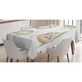 thumbnail image 1 of Ambesonne Sloth Tablecloth Rectangular Table Cover, Palm Leaves, 60"x90", Pale Brown Green, 1 of 3