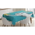 thumbnail image 1 of Ambesonne Sloth Tablecloth Rectangular Table Cover, Sketchy Sloth Butterflies, 60"x90", Teal Pale Grey Orange, 1 of 4