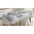 thumbnail image 1 of Ambesonne Sloth Tablecloth Rectangular Table Cover, Sloth, 60"x90", Black White, 1 of 4