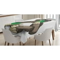 thumbnail image 1 of Ambesonne Sloth Tablecloth Rectangular Table Cover, Sluggish Idle Character, 60"x90", Umber Ivory Green, 1 of 4