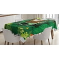 thumbnail image 1 of Ambesonne Sloth Tablecloth Rectangular Table Cover, Vibrant Rainforest Plants, 60"x90", Green Brown, 1 of 3