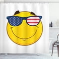 thumbnail image 1 of Ambesonne Smile Shower Curtain, USA-Themed Sun Face, 69"Wx70"L, Yellow Multicolor, 1 of 5