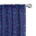thumbnail image 1 of Ambesonne Snail Window Curtains, Seashells Starfish Oyster, Each 28" W x 63" L, Indigo and Blue, 1 of 4