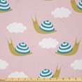 thumbnail image 1 of Ambesonne Snail Fabric by the Yard Microfiber, Cartoon Concept Animal, 10 Yards, Rose Sea Blue and Fawn, 1 of 2