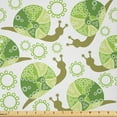 thumbnail image 1 of Ambesonne Snail Fabric by the Yard Microfiber, Shelled Organism Pattern, 2 Yards, Green Brown White Green, 1 of 4