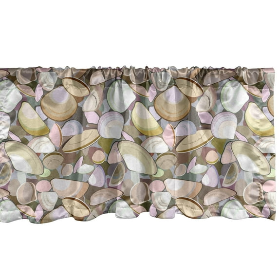 Ambesonne Snail Window Valance, Colorful Sea Shells Tropical, 42" x 18", Multicolor