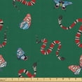 thumbnail image 1 of Ambesonne Snakeskin Print Fabric by the Yard Upholstery, Fly and Reptile, 3 Yards, Forest Green Multicolor, 1 of 5