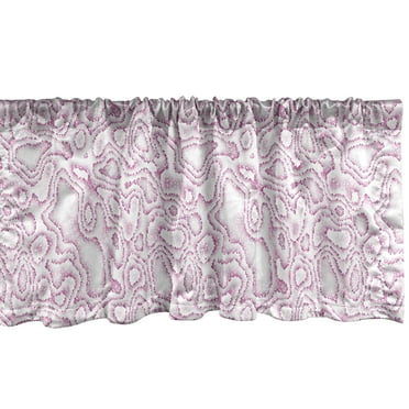 Ambesonne Snakeskin Print Window Valance, Wild Animal Girly, 54" X 18", Lilac Dark Magenta