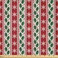 thumbnail image 1 of Ambesonne Snowflake Fabric by the Yard Microfiber, Holly Berries Banner, 5 Yards, Ruby Fern Green, 1 of 1