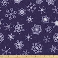 thumbnail image 1 of Ambesonne Snowflake Fabric by the Yard Upholstery, Purple Monochrome Motifs, 3 Yards, Indigo and Pastel Purple, 1 of 5