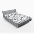 thumbnail image 1 of Ambesonne Snowflake Fitted Sheet 2 Pcs Set, Lace Style Winter, King, Blue Black White, 1 of 3