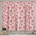 thumbnail image 1 of Ambesonne Snowflake Kitchen Curtains, Star and Dot Pattern, 55"x39", Red White, 1 of 2