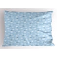 thumbnail image 1 of Ambesonne Snowflake Pillow Sham, Cold Weather Design, 26" X 20", Pale Blue Taupe White, 1 of 2