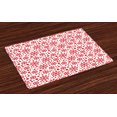 thumbnail image 1 of Ambesonne Snowflake Place Mats Set of 4, Star and Dot Pattern, Standard Size, Red White, 1 of 4