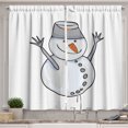 thumbnail image 1 of Ambesonne Snowman Kitchen Curtains, Happy Snow Character Print, 55"x36", Pale Grey White Orange, 1 of 3